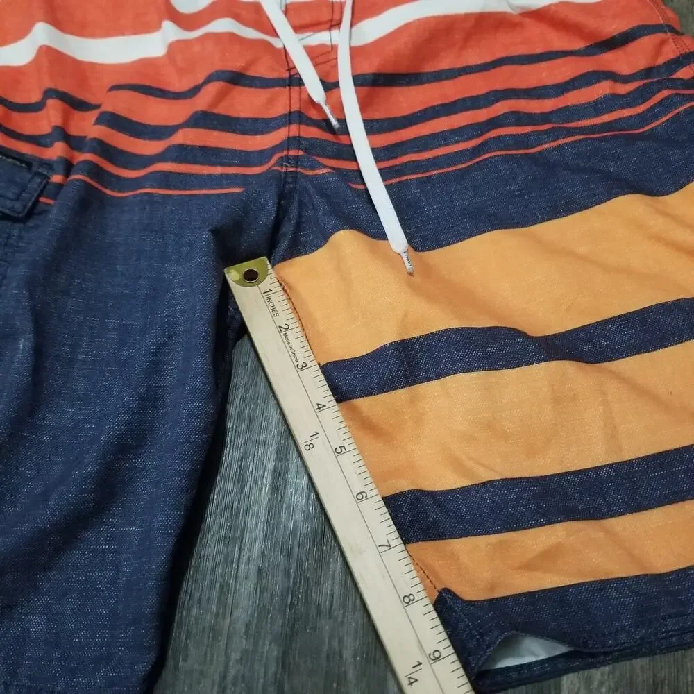 O'Neill Swim Shorts Mens 34 Fishing Board Shorts Logo Blue/Orange‎